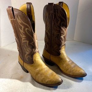Nocona Mens Brown and Beige Cowboy Boots